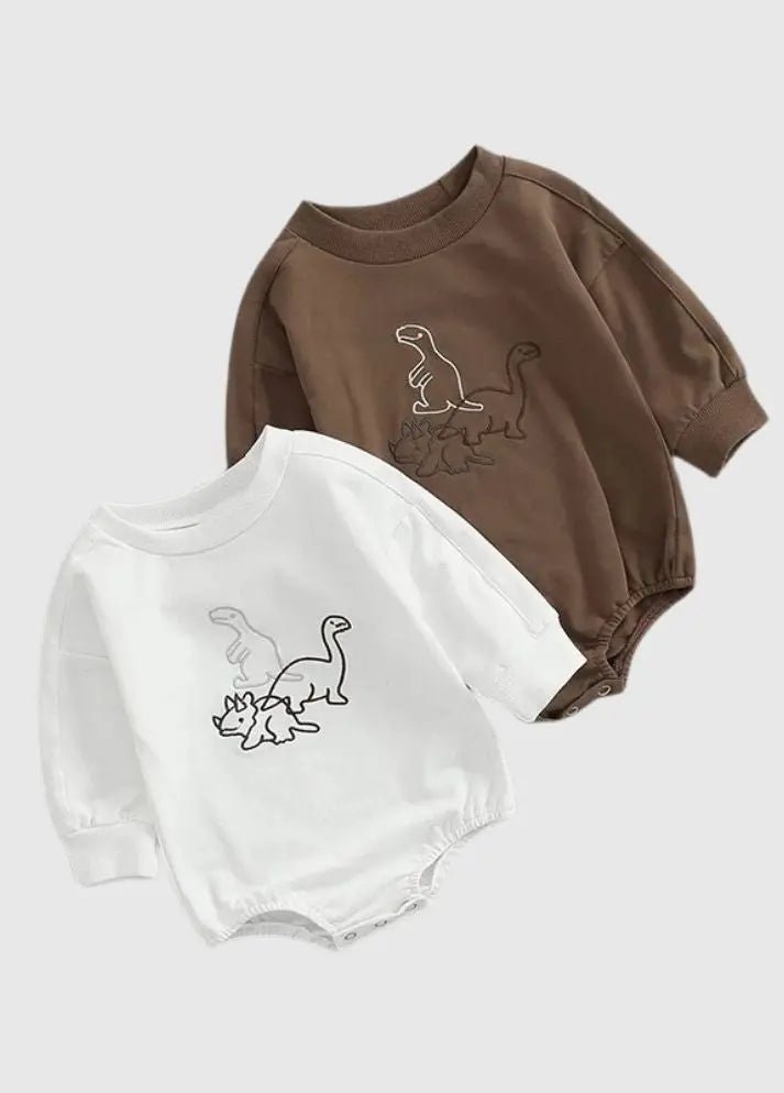 Baby Dinosaur Embroidered Romper - Jurassicgoods